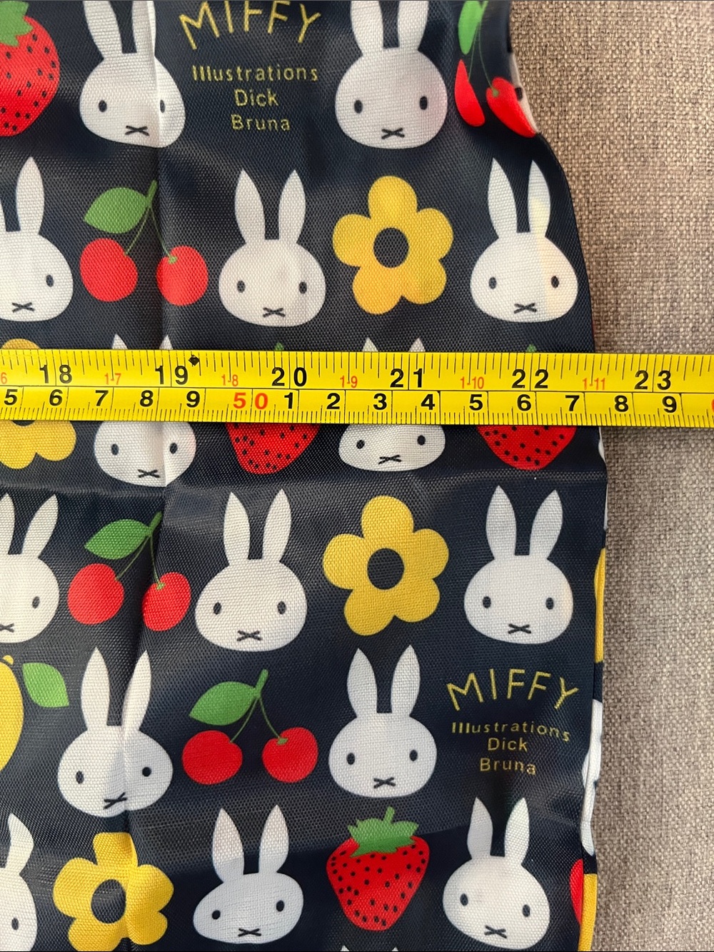 New Miffy Tote Bag - Navy Blue with White, Red, Yellow & Green Prints - Picture 3 of 6